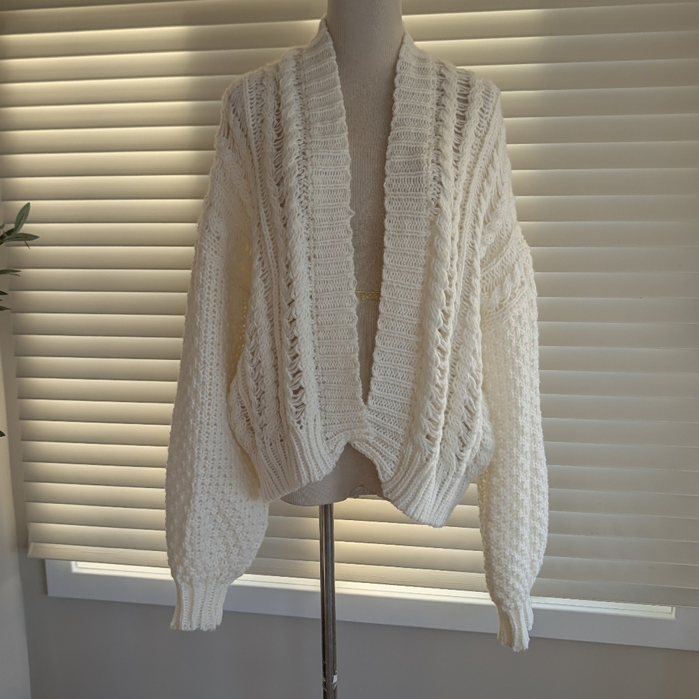 NWT Princess Polly Cream Abner Cable Knit Cardigan Sz XS/S - Picture 8 of 15